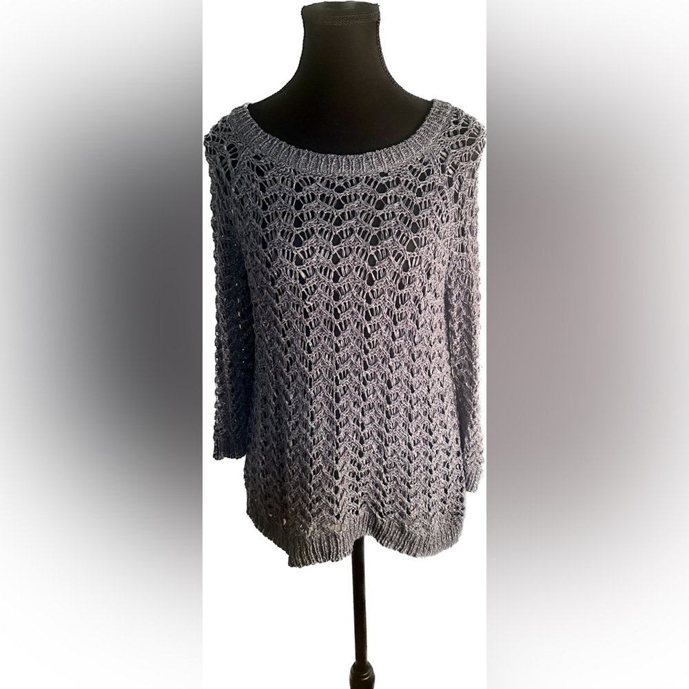 Kenar crochet knit sweater
